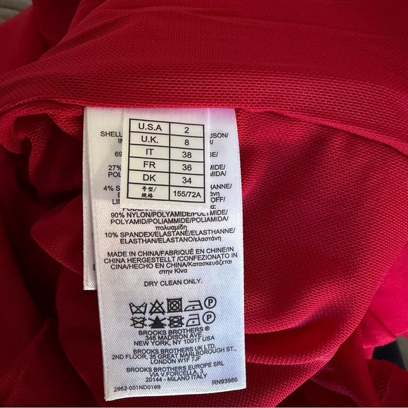 New! Brooks Brothers Red short sleeve sheath Dress Size 2 - 41149 - Picture 10 of 13